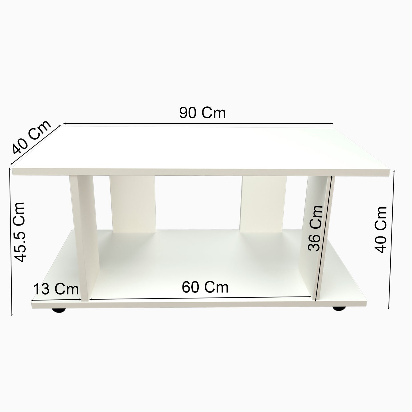 Mesa Baja con Ruedas Giro 360º con freno. Mod. Pilar. 80 a 110 Cm. Altura 45.5 Cm. - Henor Mobiliario