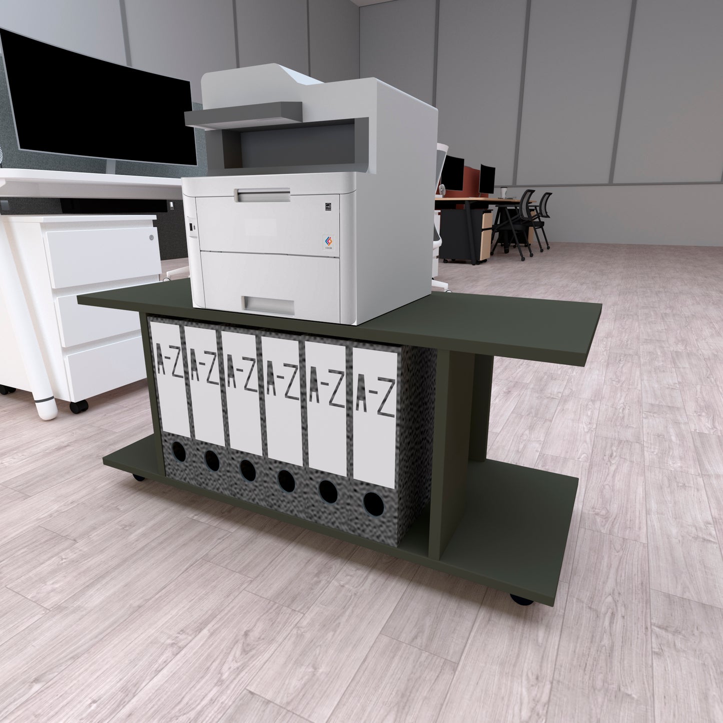 Mesa Baja con Ruedas Giro 360º con freno. Mod. Pilar. 80 a 110 Cm. Altura 45.5 Cm. - Henor Mobiliario