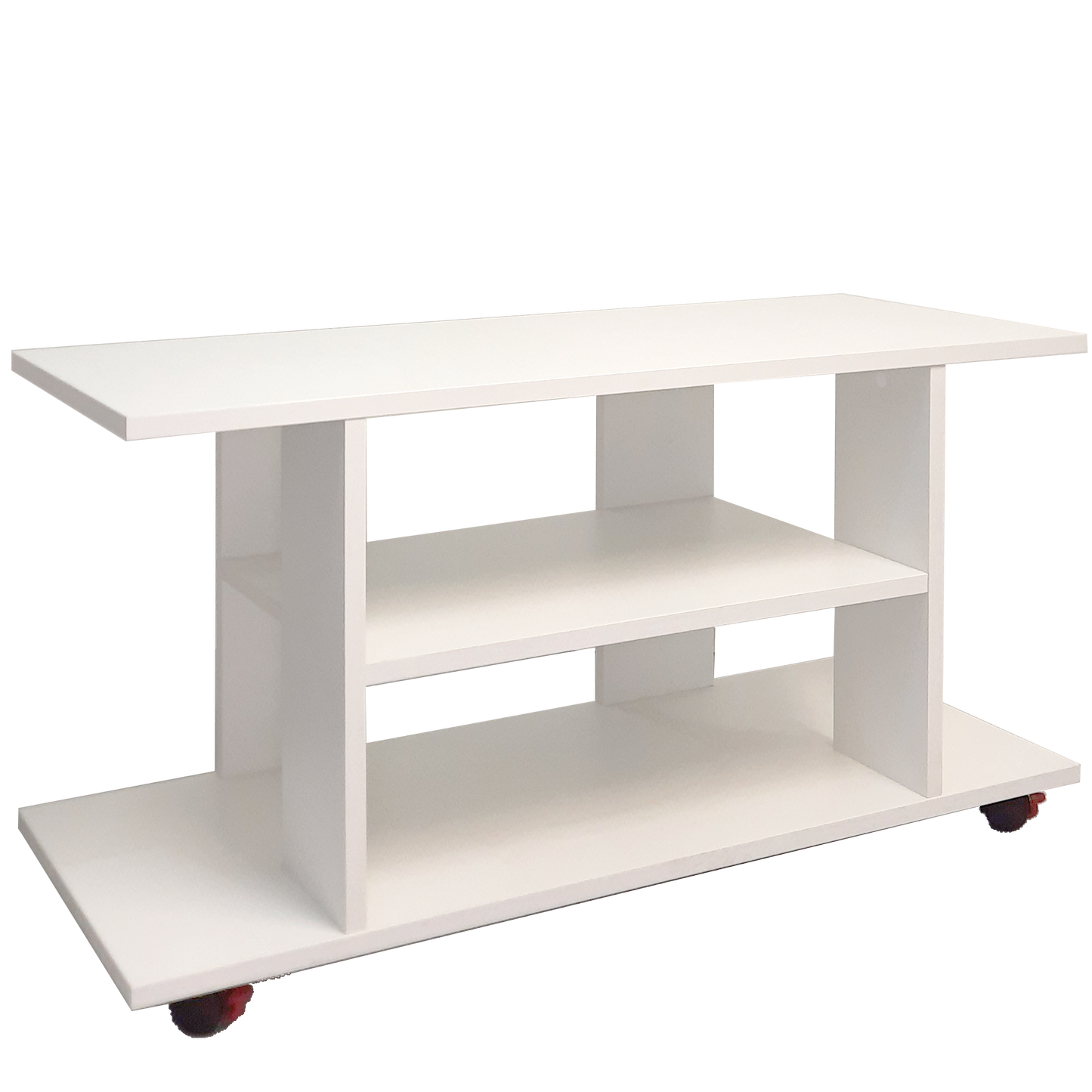 Mesa con Ruedas, Mueble Tv, Madera Mod. Pilar 80-90-100 x 40 x 52,5 cm. Ruedas Giro 360º con Freno, Mesa Salón. - Henor Mobiliario