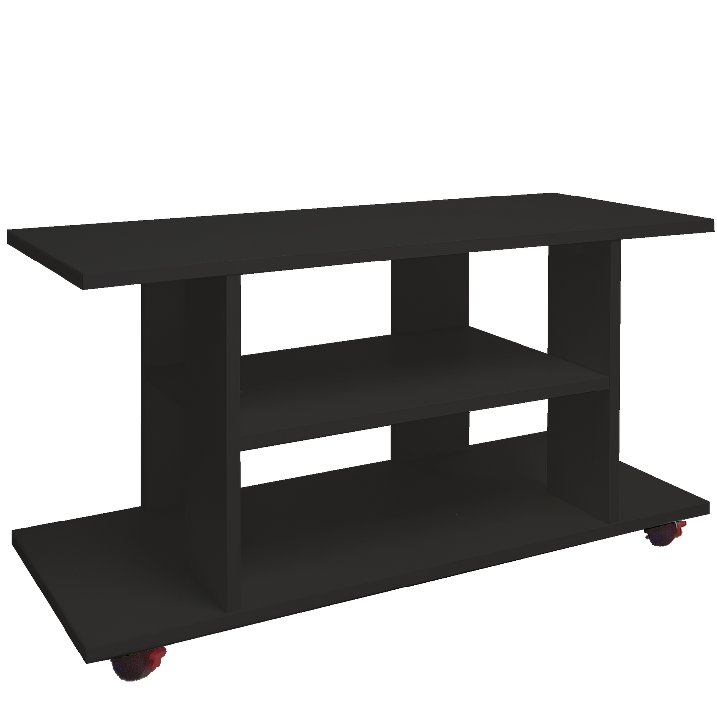 Mesa con Ruedas, Mueble Tv, Madera Mod. Pilar 80-90-100 x 40 x 52,5 cm. Ruedas Giro 360º con Freno, Mesa Salón. - Henor Mobiliario
