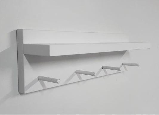 Perchero Pared Con Estante en Madera Blanco.  Varias Opciones. - Henor  Mobiliario