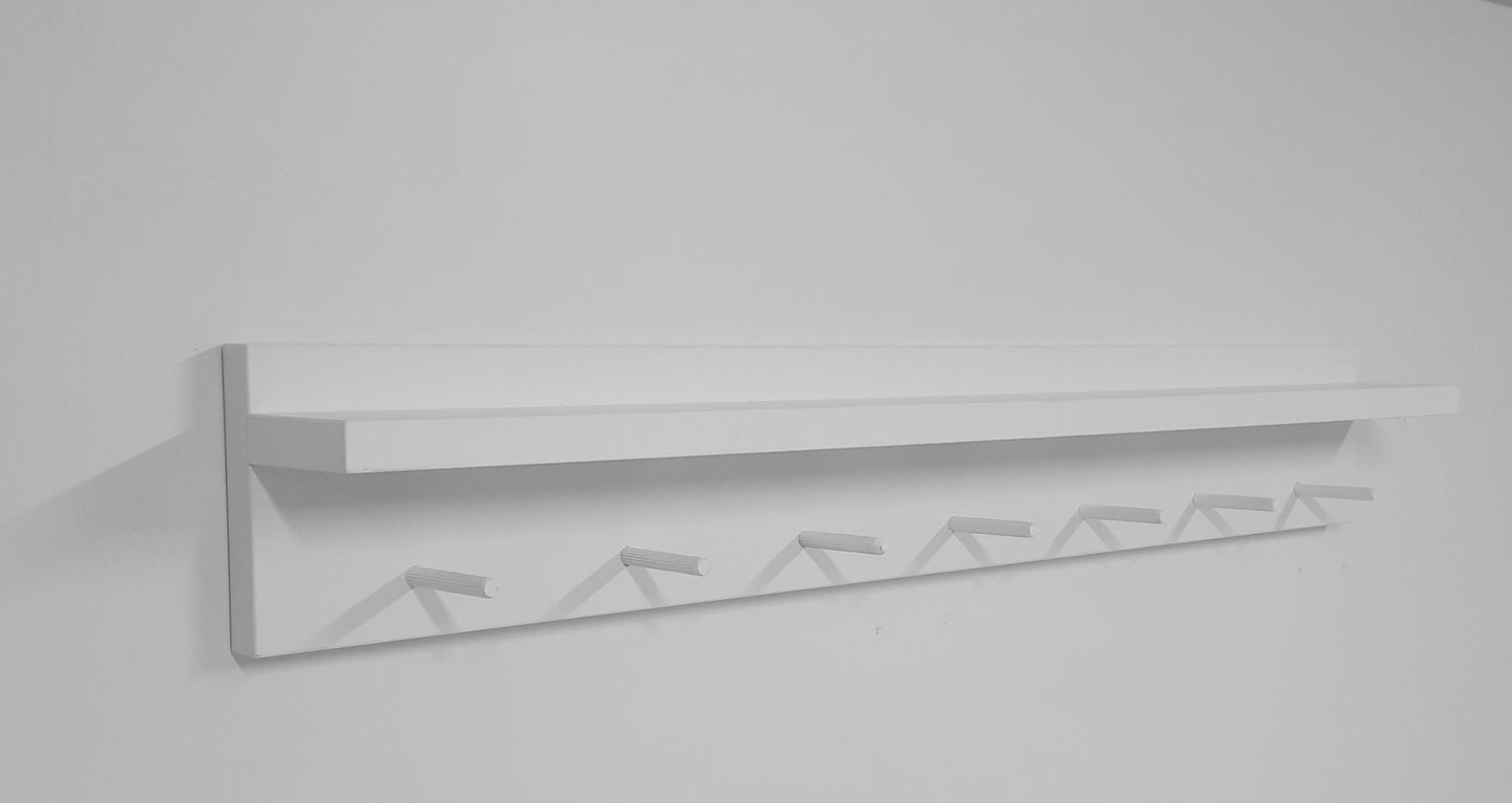 Perchero Pared Con Estante en Madera Blanco. Varias Opciones. - Henor Mobiliario