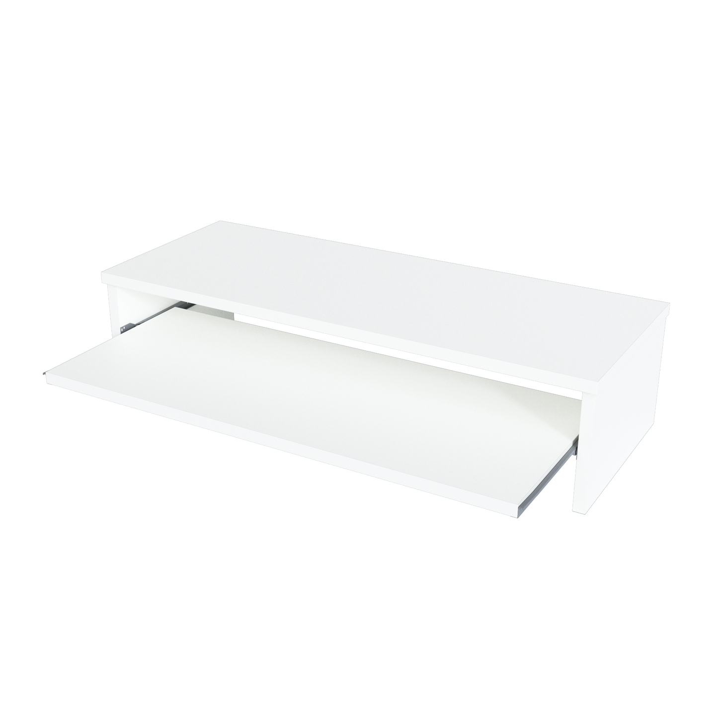 Soporte elevador de monitor o TV con bandeja extraÍble 42-82 x 32 x 18 cm Blanco/Grafito. - Henor Mobiliario