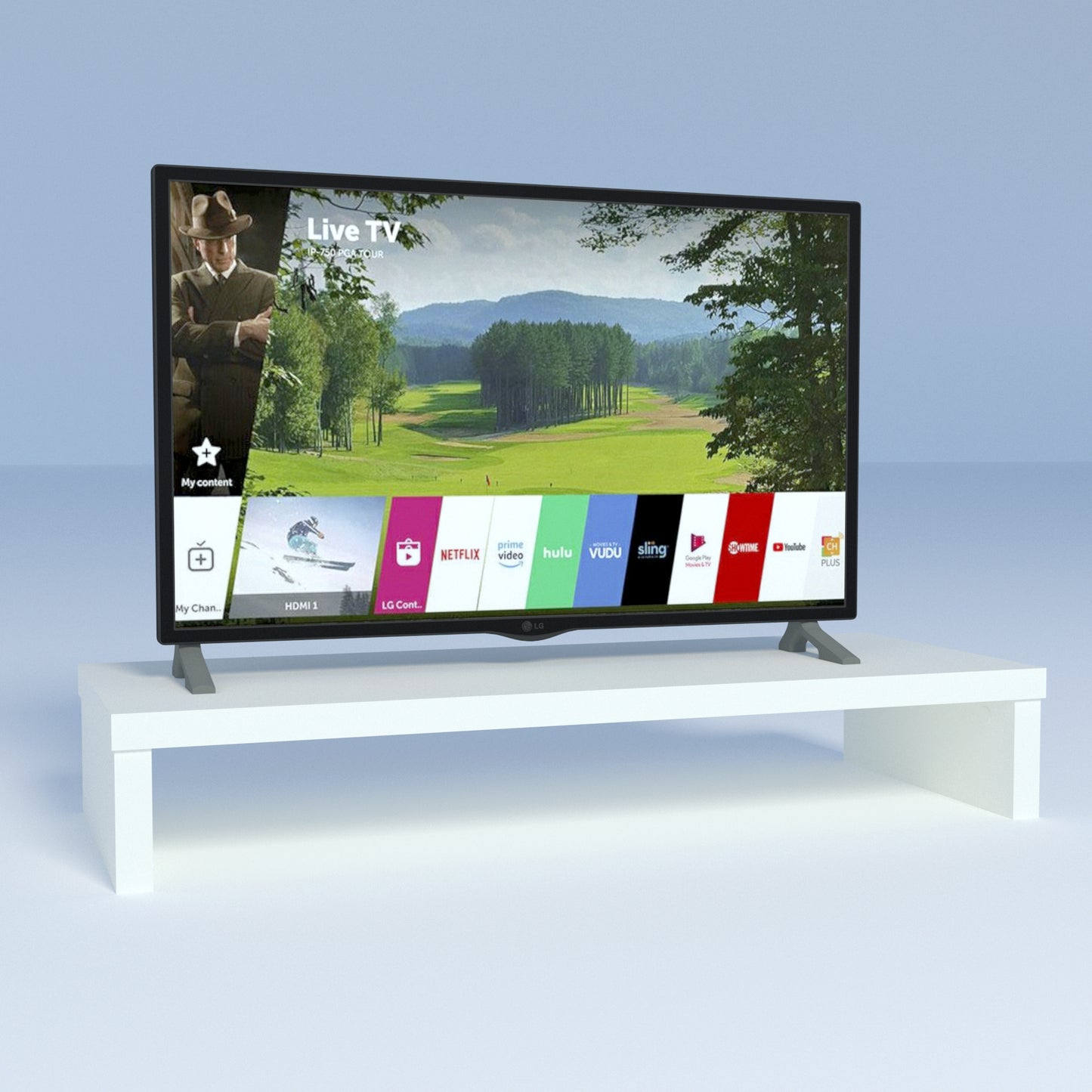 Elevador TV 90/110 x 35 x 15 cm Blanco. - Henor Mobiliario