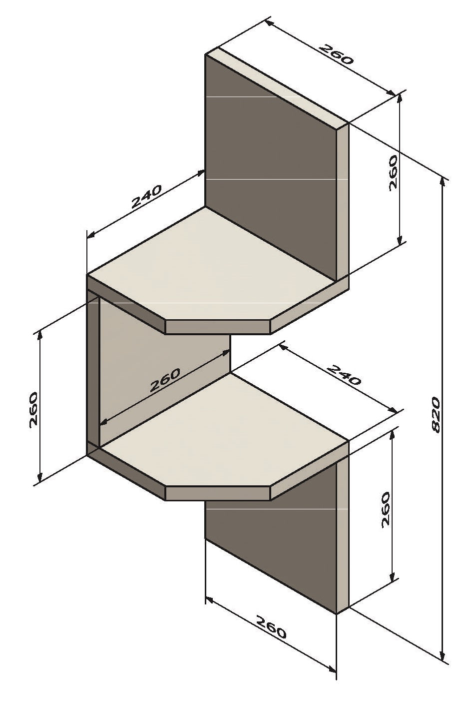 Estantería de Rincón Zig Zag Mod. 20/26 Blanco. - Henor Mobiliario