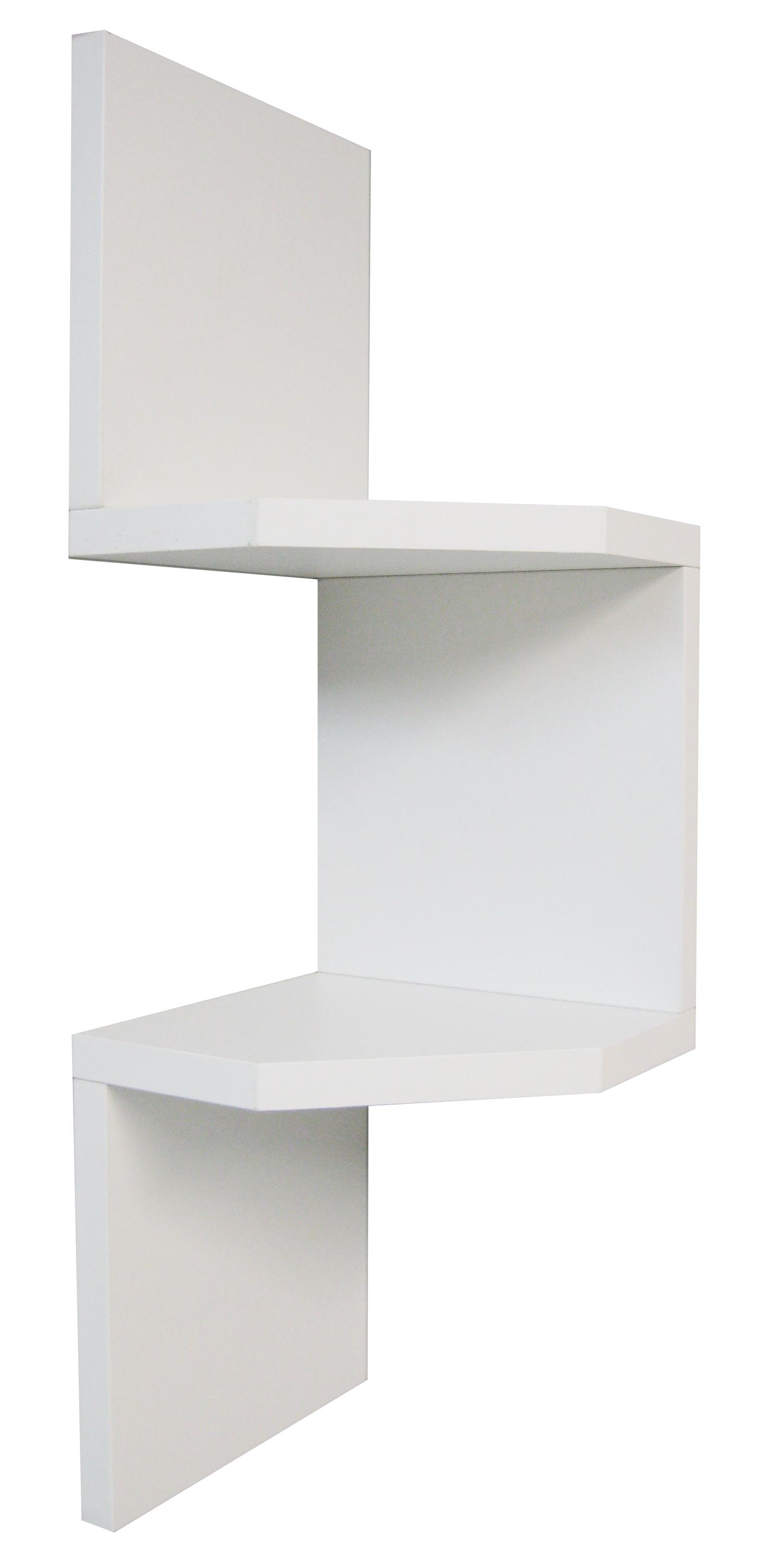 Estantería Pared Diseño Zig Zag Mod.20-26 con 2 o 3 Estantes Especial Esquinera. Blanco - Henor Mobiliario