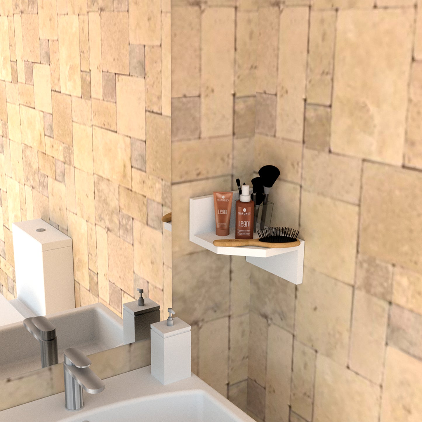 Estantería de Rincón Zig Zag Mod. 20/26 Blanco. - Henor Mobiliario