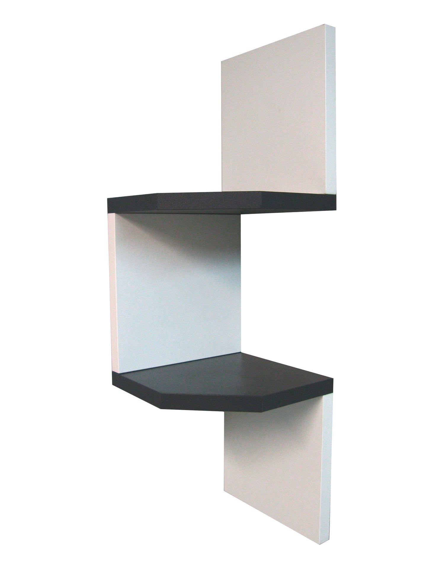 Estantería de Rincón Zig Zag Mod. 20 Blanco & Grafito. - Henor Mobiliario
