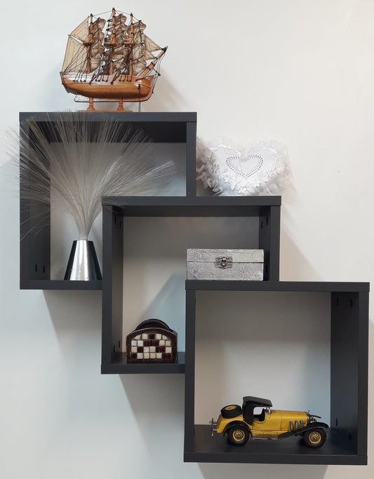 Estantería en Escalera 3 Cubos 35 Madera 68 x 68 x 20 Cm. Estanteria Flotante. Estanteria Moderna. Estanteria Cubo. - Henor  Mobiliario