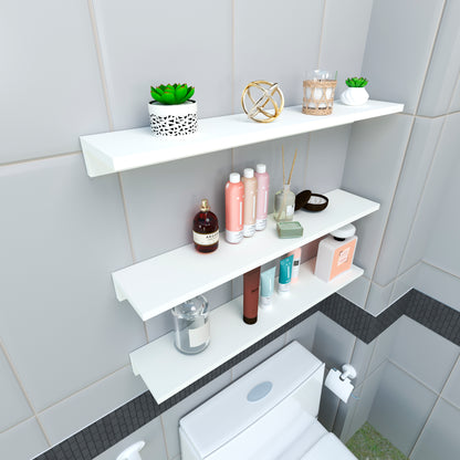 Conjunto 3 Estante Pared "L" 35-55-65-85 x 17 x 7.5 cm. - Henor