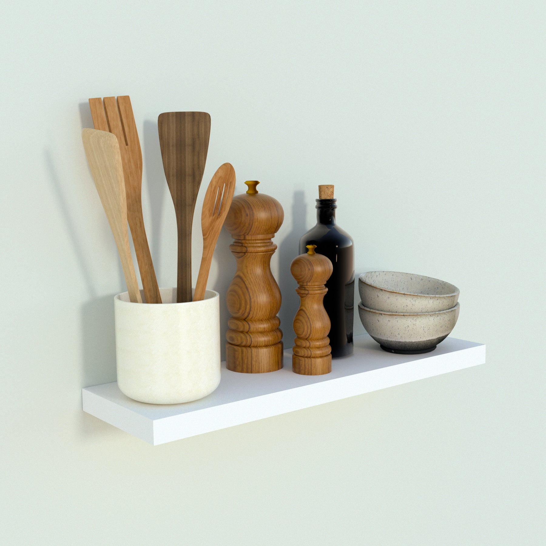 Balda Pared Blanca con herraje oculto. - Henor  Mobiliario