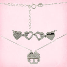 Carica l&#39;immagine nel visualizzatore di Gallery, Collar con Colgante. Trébol convertible en Corazones con Zirconita. Plata de Ley S925. Baño Rodio. CL1316784R - Henor
