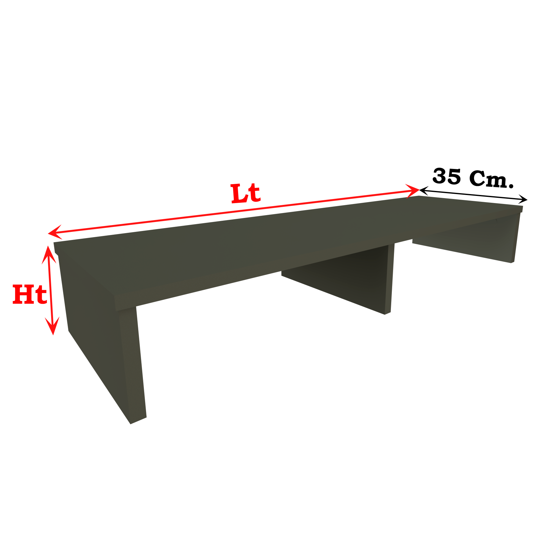 Custom Soporte Monitor Elevador Tv con Divisor Madera Personalizado - Henor