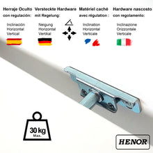 Lade das Bild in den Galerie-Viewer, Weißes Wandregal. FSC®-Holz, vollständig versteckte Hardware.
