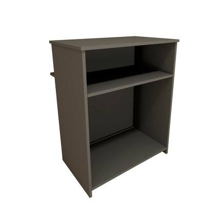 Mostrador de Recepción Ega. 62-82 x 50/65 x 102 cm. Mueble de Atención al Cliente para Oficina, Tienda, Clínica o Salón Grafito