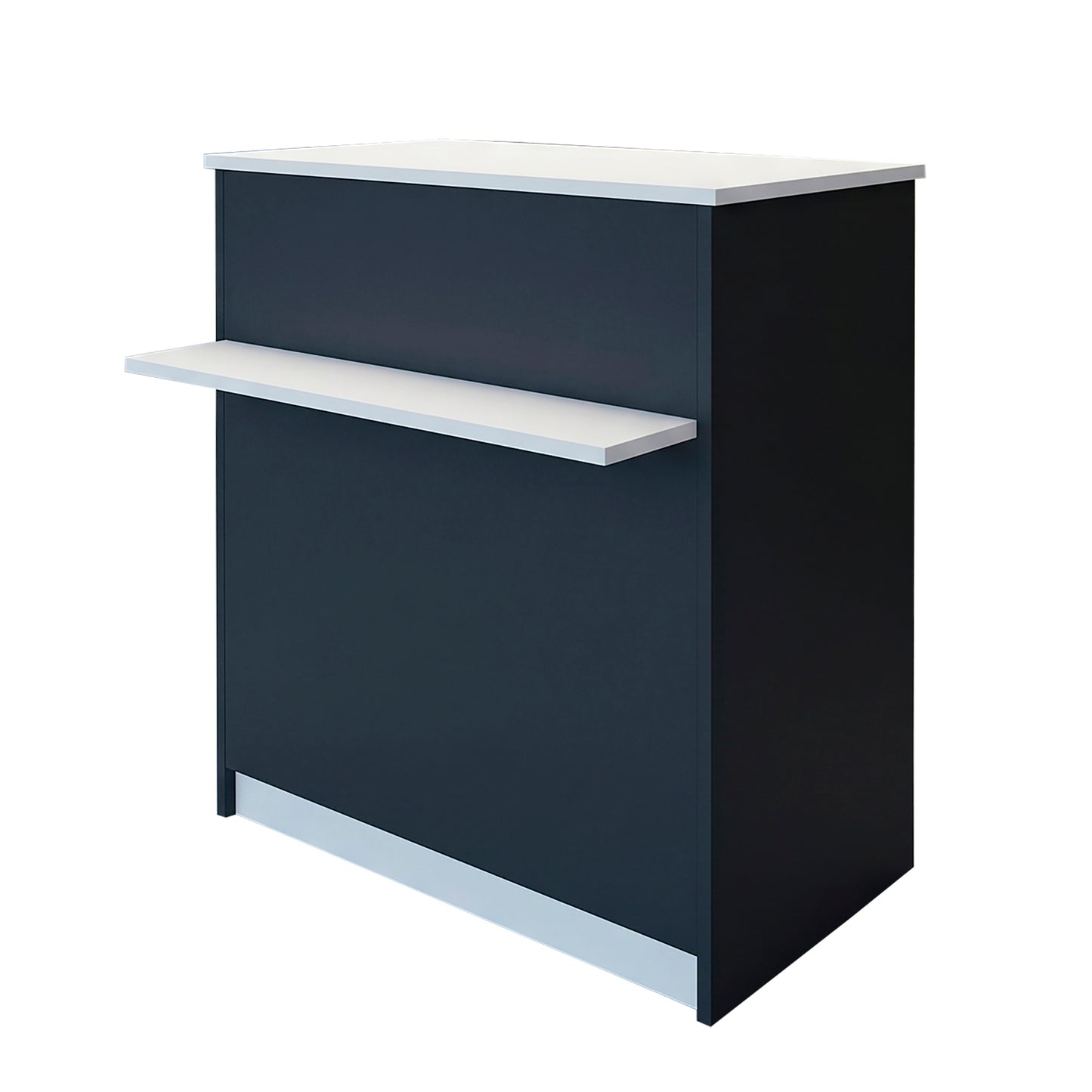 Mostrador Ega Ruedas. 62-82 x 50/65 x 102 cm. 4 Ruedas con Giro y Freno Max. 135kg. Ideal Oficina. Comercio. Clínica. Grafito con Blanco