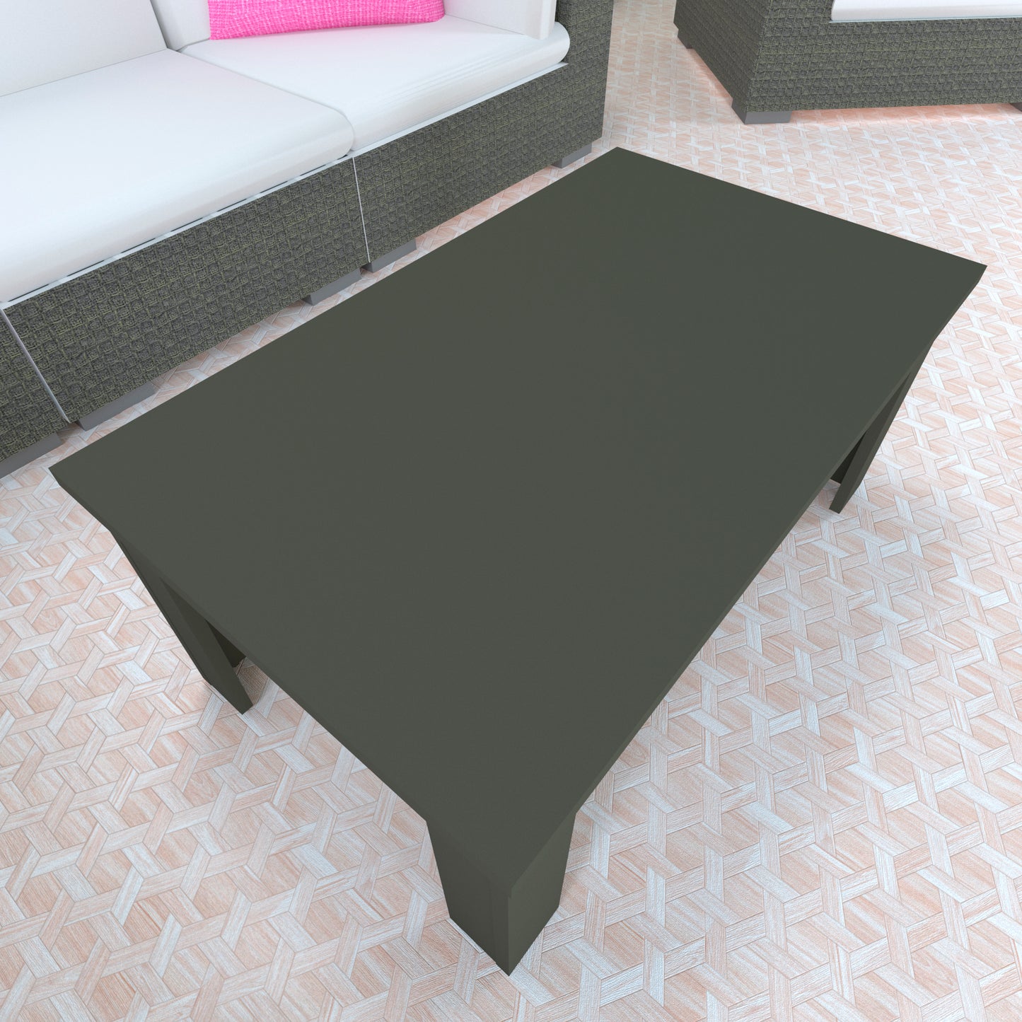 Mesa Baja Madera 80/110 x 60 x 44 cm Blanco y Grafito - Henor