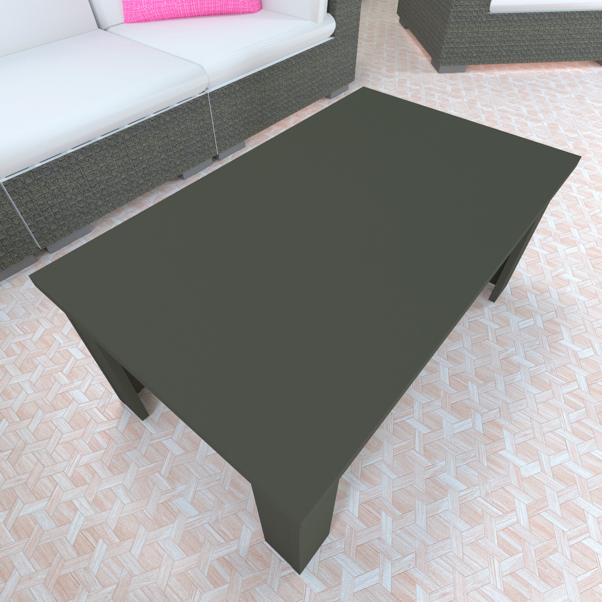 Mesa Baja Madera 80/110 x 60 x 44 cm Blanco y Grafito - Henor
