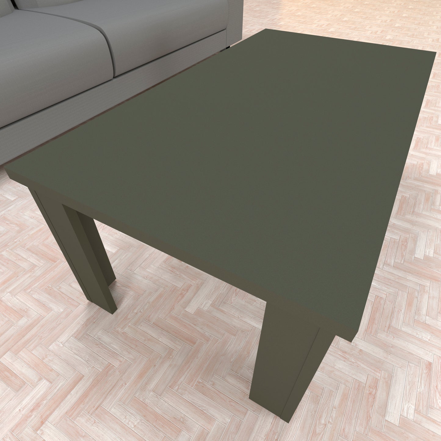 Mesa Baja Madera 80/110 x 60 x 44 cm Blanco y Grafito - Henor