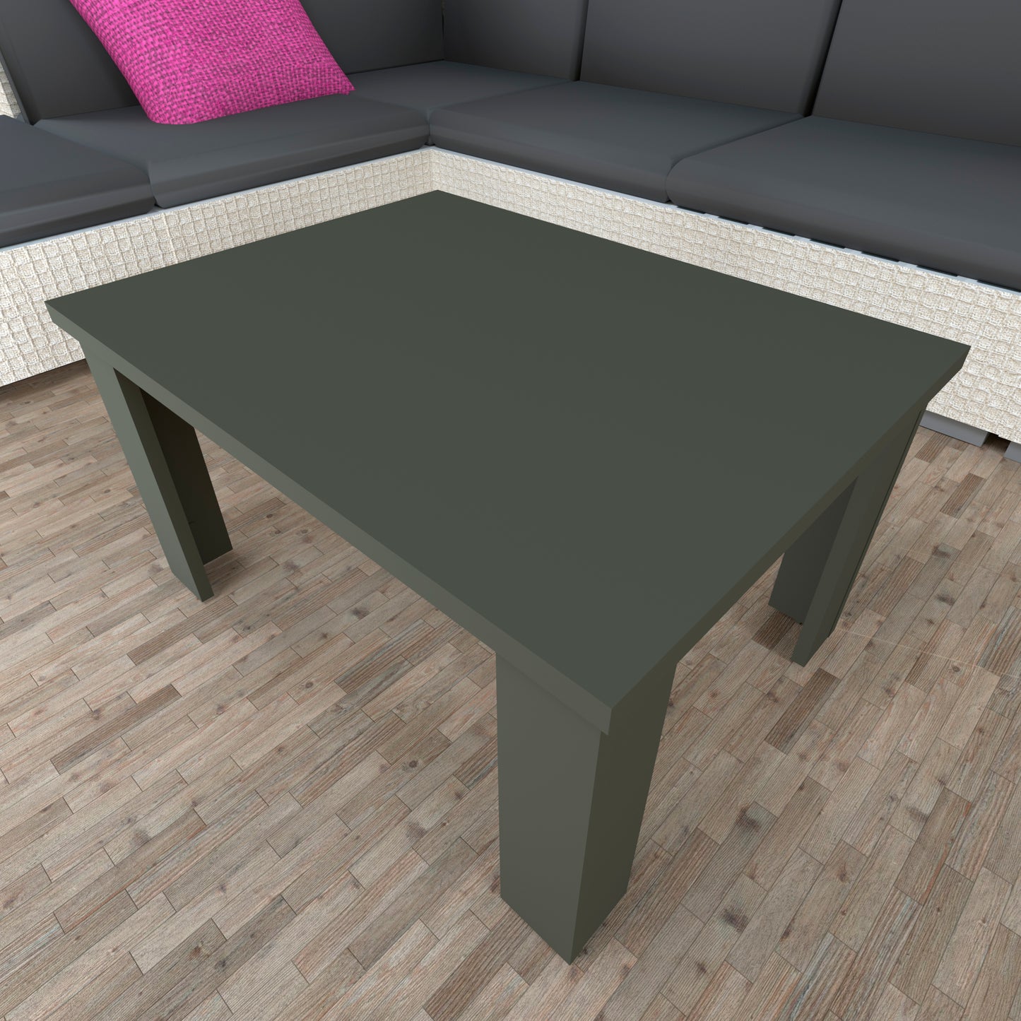 Mesa Baja Madera 80/110 x 60 x 44 cm Blanco y Grafito - Henor