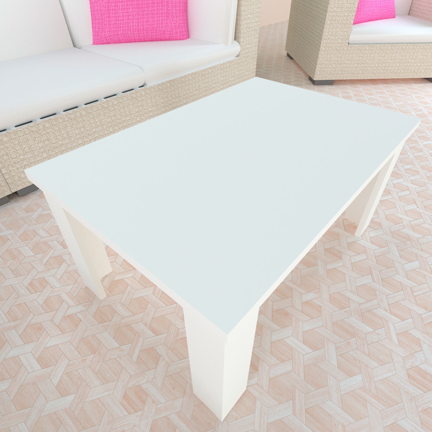 Mesa Baja Madera 80/110 x 60 x 44 cm Blanco y Grafito - Henor