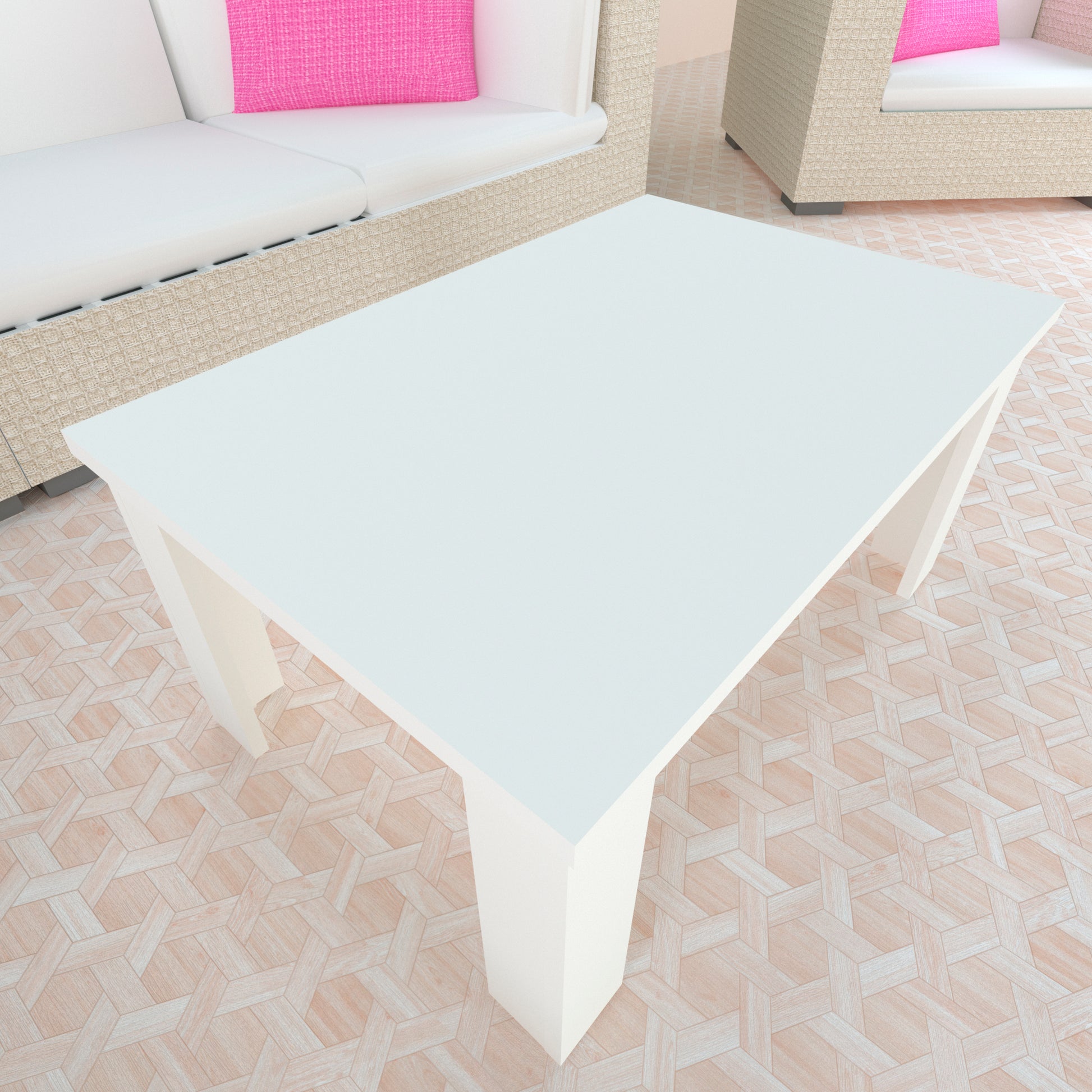 Mesa Baja Madera 80/110 x 60 x 44 cm Blanco y Grafito - Henor