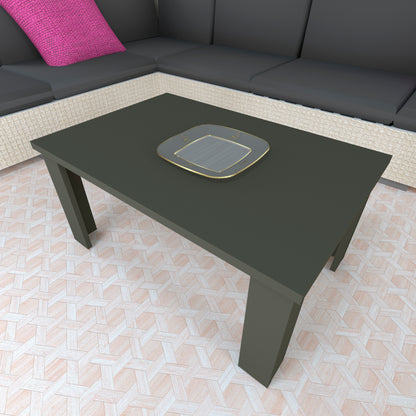 Mesa Baja Madera 80/110 x 60 x 44 cm Blanco y Grafito - Henor