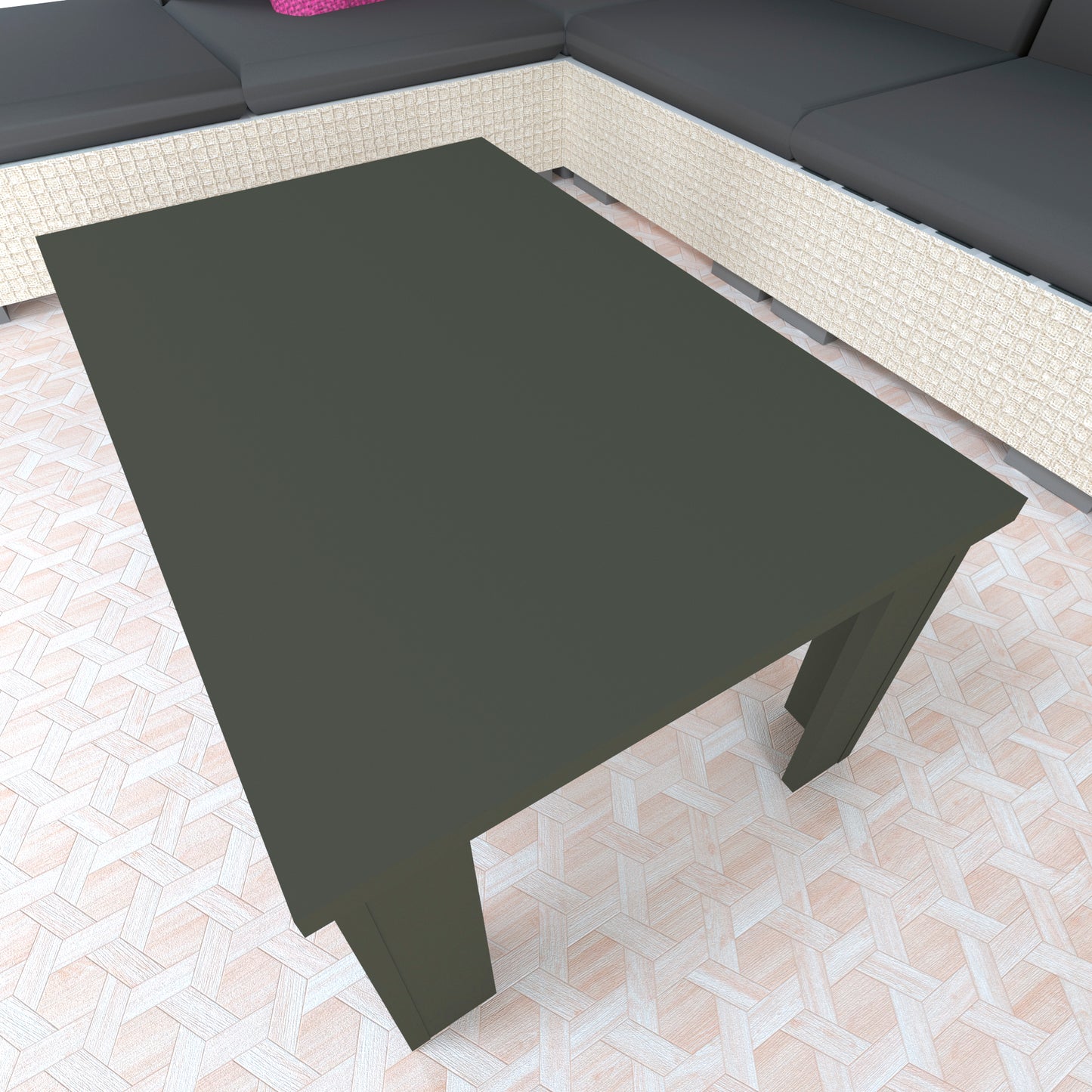 Mesa Baja Madera 80/110 x 60 x 44 cm Blanco y Grafito - Henor