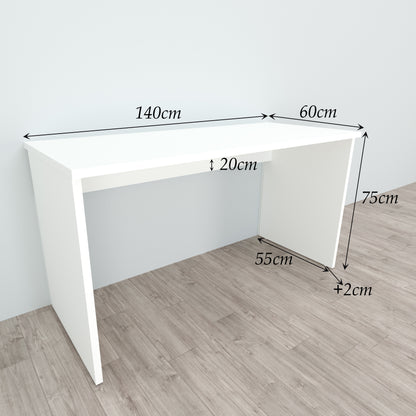 Schreibtischtisch aus FSC®-Holz, 100/180 x 60/80 x 75 cm, mit weißen Nivellierern