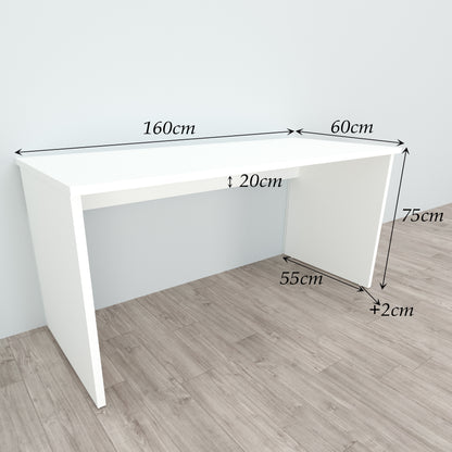Schreibtischtisch aus FSC®-Holz, 100/180 x 60/80 x 75 cm, mit weißen Nivellierern