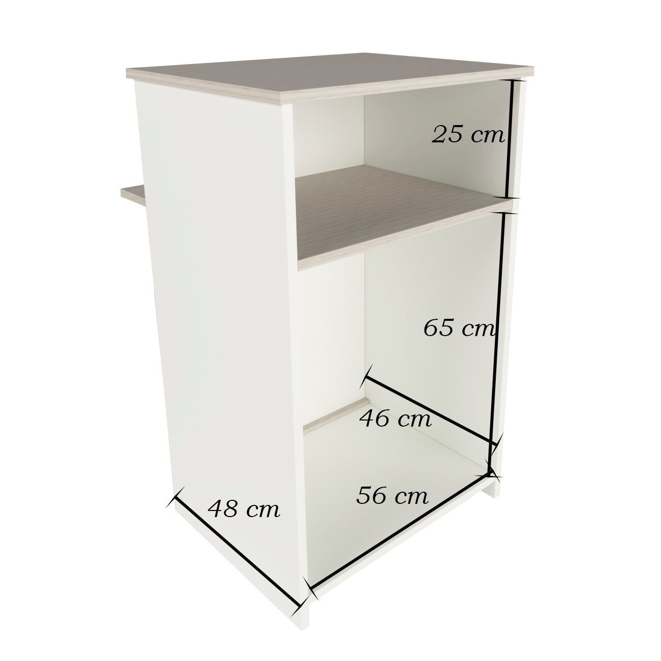 Mostrador de Recepción Ega. 62-82 x 50/65 x 102 cm. Mueble de Atención al Cliente para Oficina, Tienda, Clínica o Salón Blanco con Roble Stel