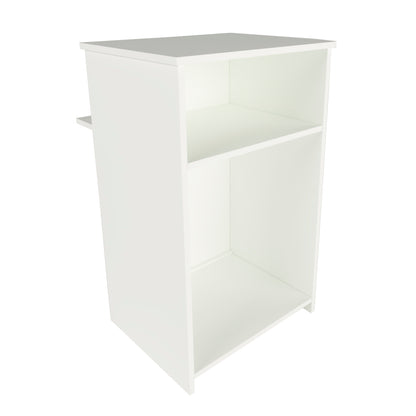 Mostrador de Recepción Ega. 62-82 x 50/65 x 102 cm. Mueble de Atención al Cliente para Oficina, Tienda, Clínica o Salón Blanco.