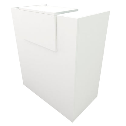 Banco reception OJA. 80/100 x 50 x 107 cm. Con tavolo interno. Bianco.