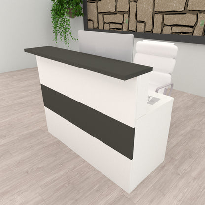 Cidacos Servicetheke. 100/180x60/75x110 cm. Mit Innentisch. Weiß + Graphit 