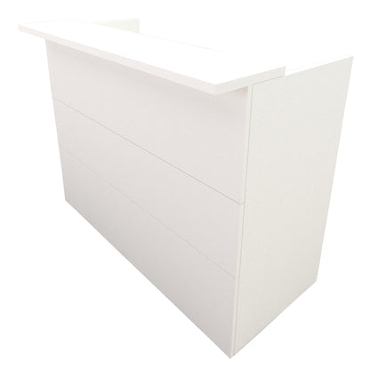 Banco reception Ebro. 100/180x60/75x110 cm. Con tavolo interno. Bianco. 