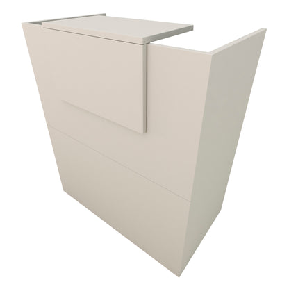 Mostrador Recepción OJA. 80/100x50x107 cm. Con mesa interior. Gris