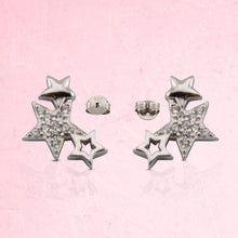 Cargar imagen en el visor de la galería, Pendientes Estrellas. Con Zirconita en Plata de Ley y Baño Oro 18K PD2316396O - Henor
