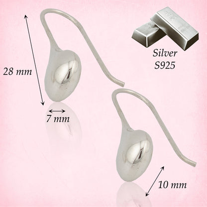 Pendientes Gota. con cierre hippy en Plata de Ley S925. PD2316808P - Henor