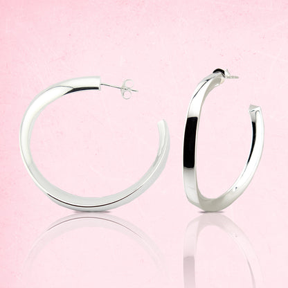 Pendientes Aro-Criolla en cuadrado 4mm en Plata de Ley S925. PD2316826P - Henor