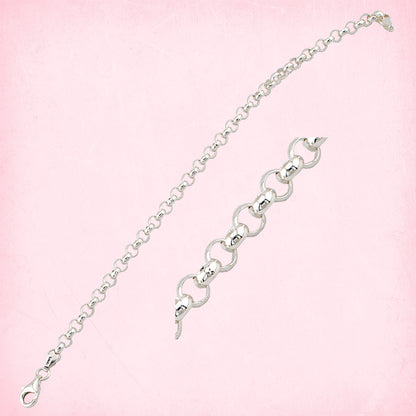 Pulsera en Plata de Ley S925 natural. Cadena eslabón redondo. PS3314324P - Henor