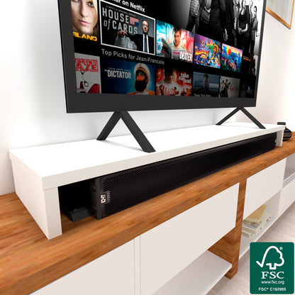 Elevador Doble TV de Madera 120-180 x 35 x 15 cm Soporta +100 Kg. - Henor