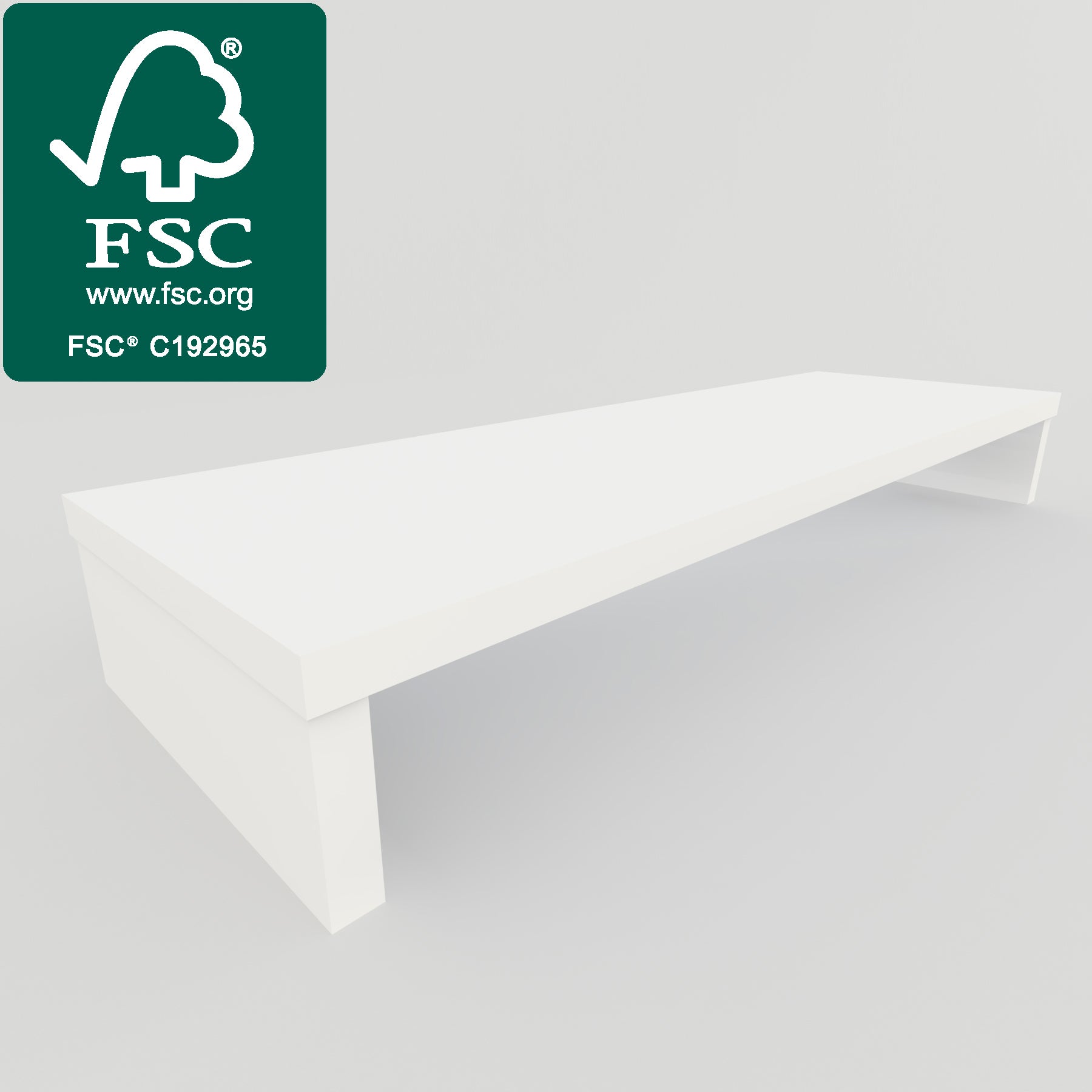 Elevador TV 90/110 x 35 x 15 cm mueble tv Blanco. FSC® - Henor