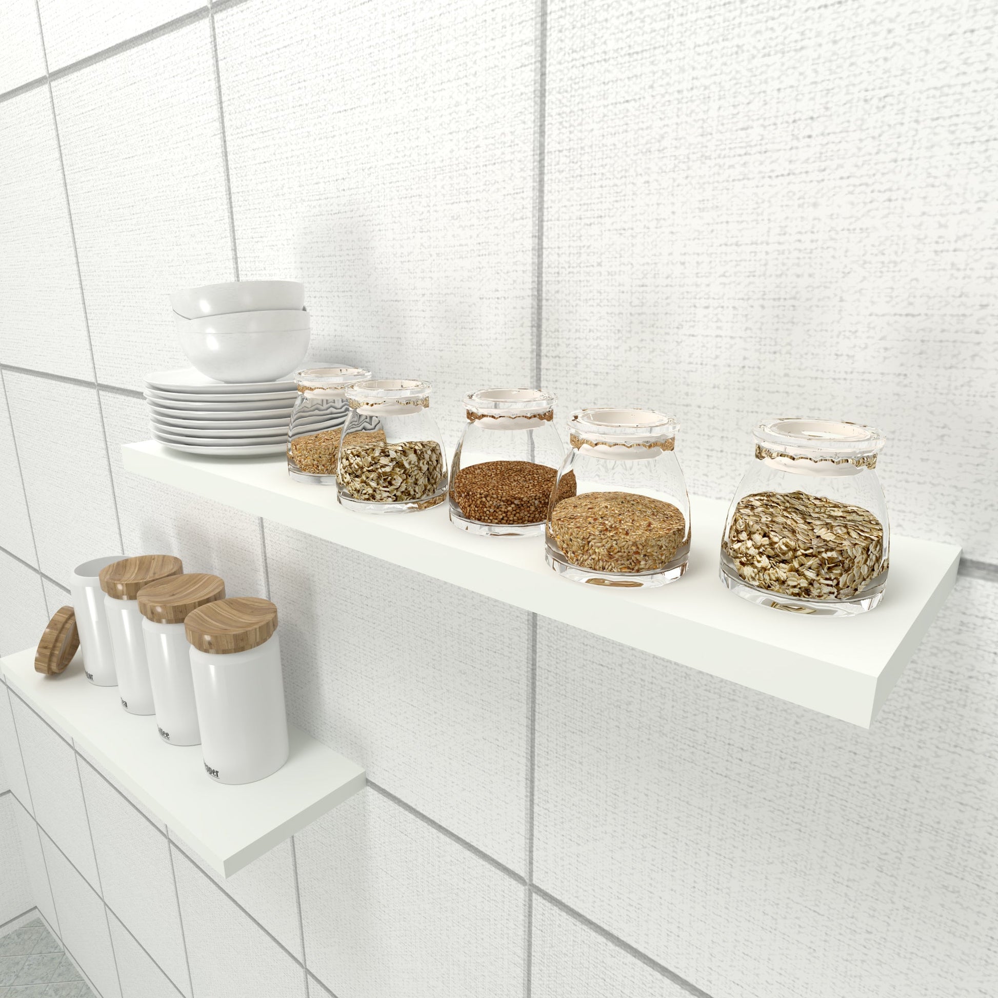 Balda Pared Blanca. Madera FSC® herraje totalmente oculto. - Henor