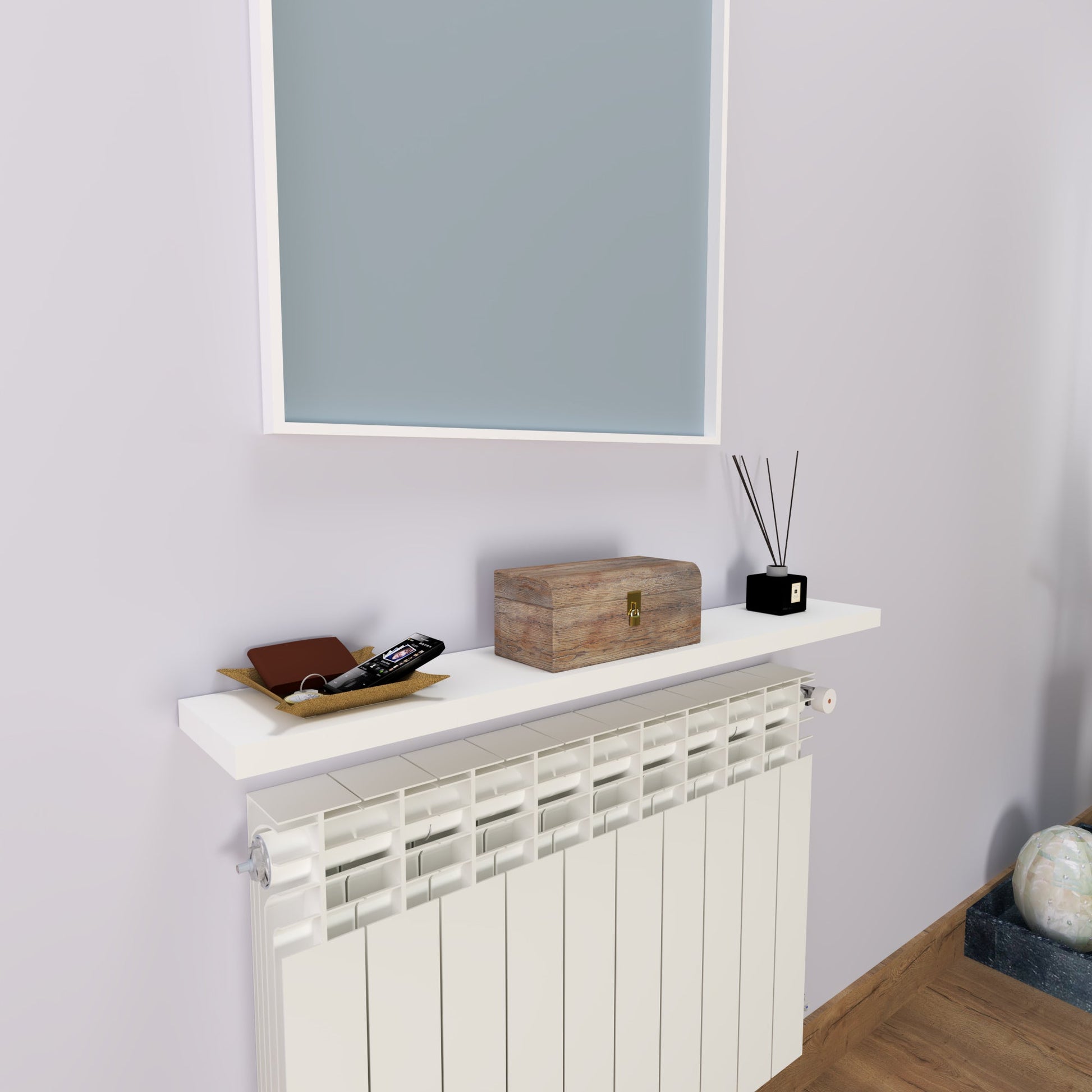 Balda Pared Blanca. Madera FSC® herraje totalmente oculto. - Henor