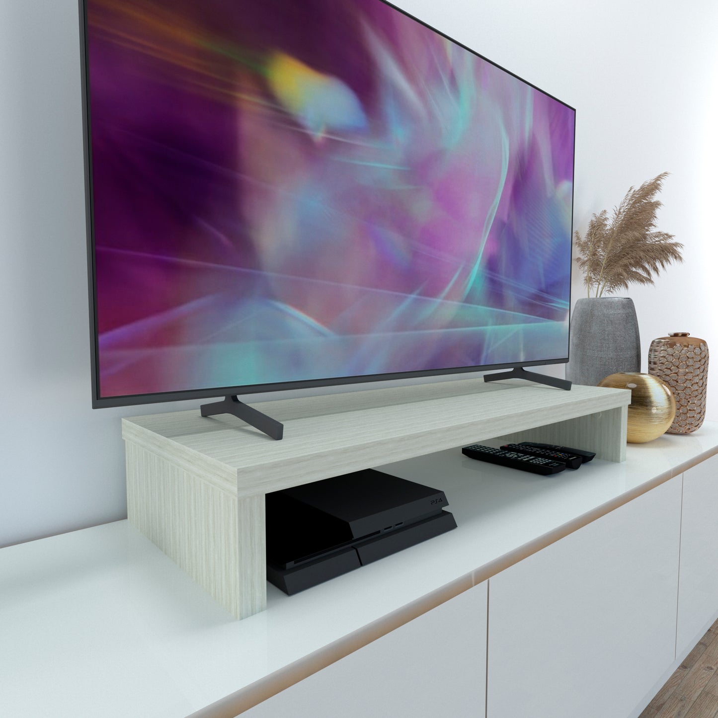 Elevador TV Madera 90-110 x 35 x 15 cm Grafito/Roble Stel.