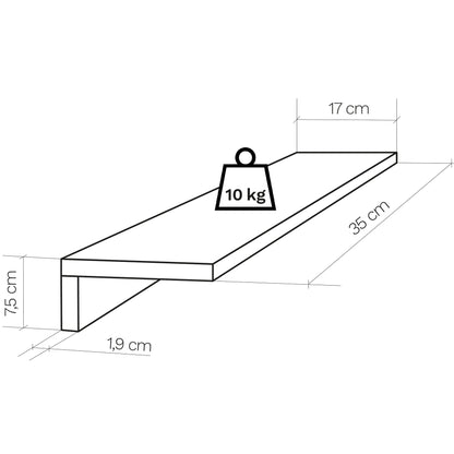 Estante Pared Flotante "L" Blanco - Henor  Mobiliario