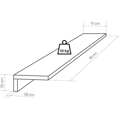 Estante Pared Flotante "L" Blanco - Henor  Mobiliario