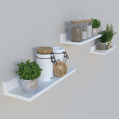 Estante Pared Flotante "L" Blanco - Henor  Mobiliario