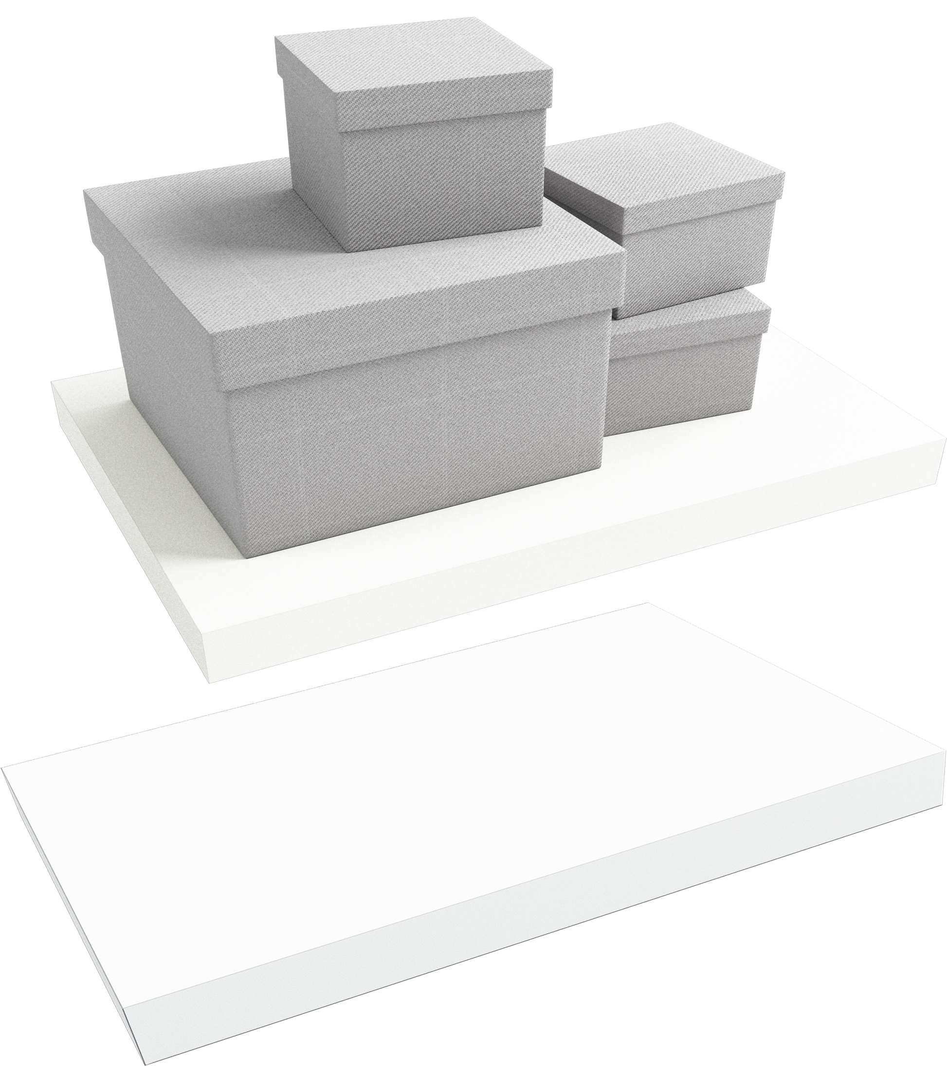 Pack 2 Und. Balda pared Blanca 30-100 x 15/20 x 2,5 cm con herraje oculto. - Henor  Mobiliario