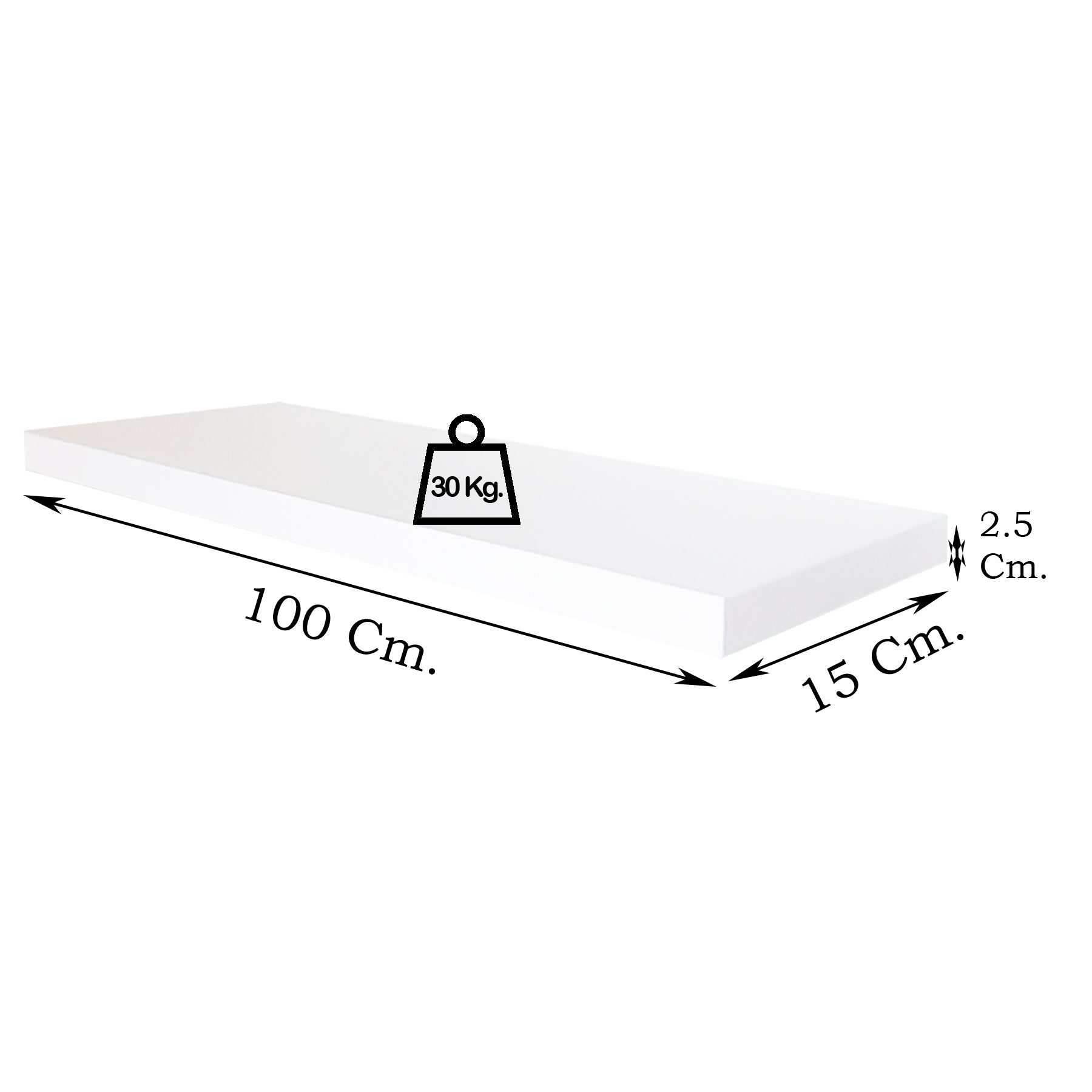 Balda Pared Conjunto 2 Und. con herraje oculto. Blanco - Henor  Mobiliario